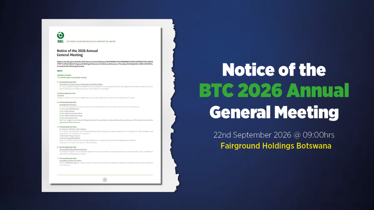 Notice of the BTC 2026 Annual General Meeting